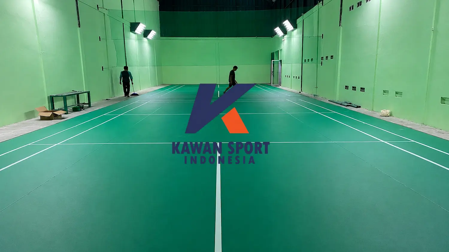 Karpet badminton GOR Cimanggu Bogor — 2 lapangan KS-Sand 4.5mm Warna Hijau