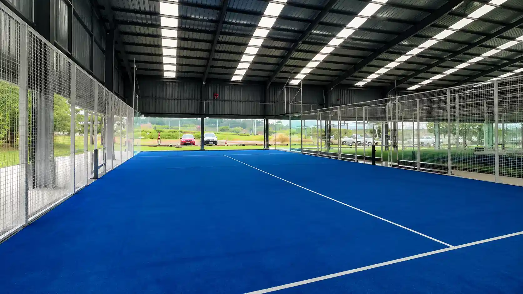 Renovasi 3 lapangan padel indoor Lorena Sports Hub Ciawi Bogor — hasil nyata pengerjaan Kawan Sport