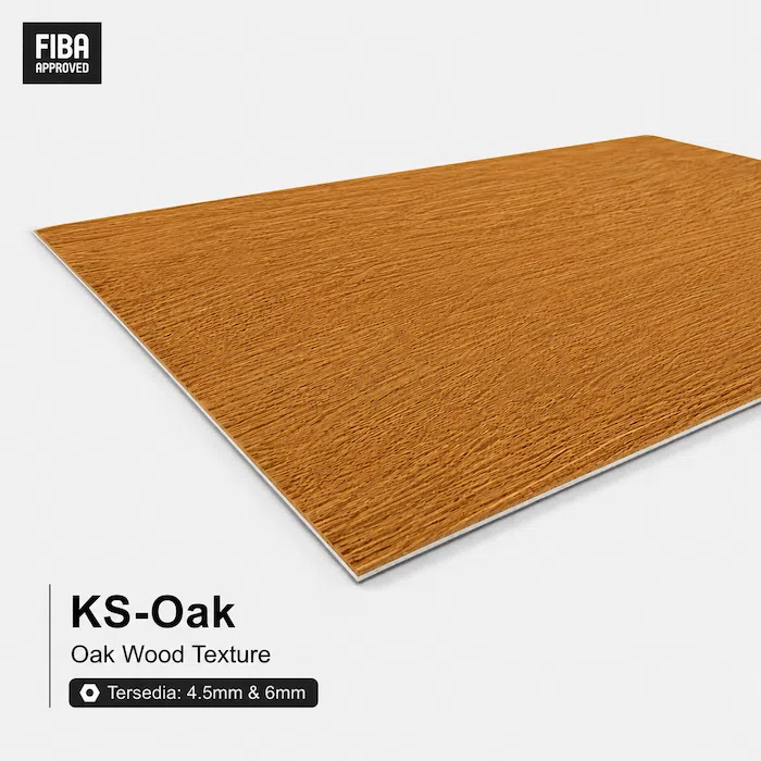 Lantai Basket KS-Oak motif kayu gelap