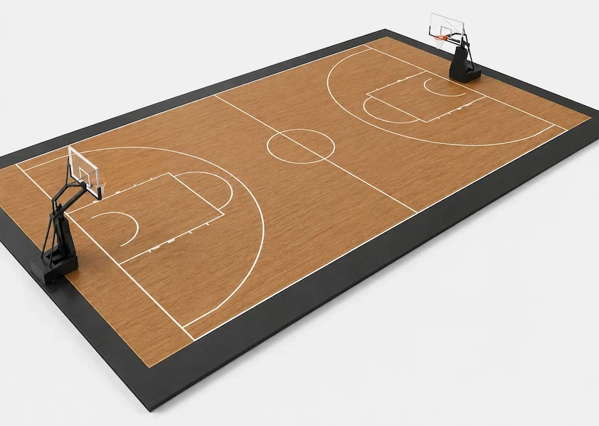 Vinyl lantai lapangan basket standar FIBA