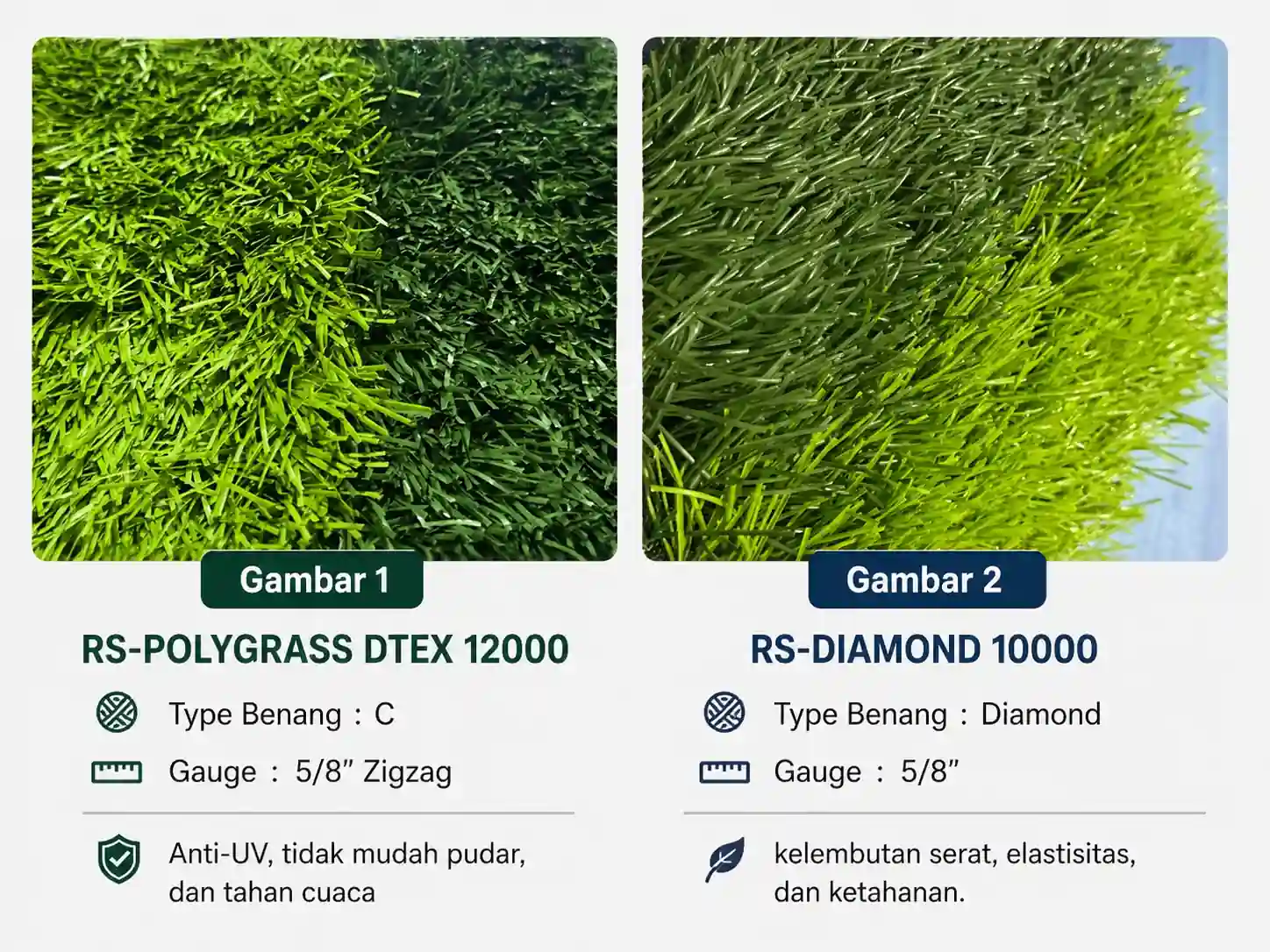 Produk rumput sintetis untuk lapangan futsal dan mini soccer