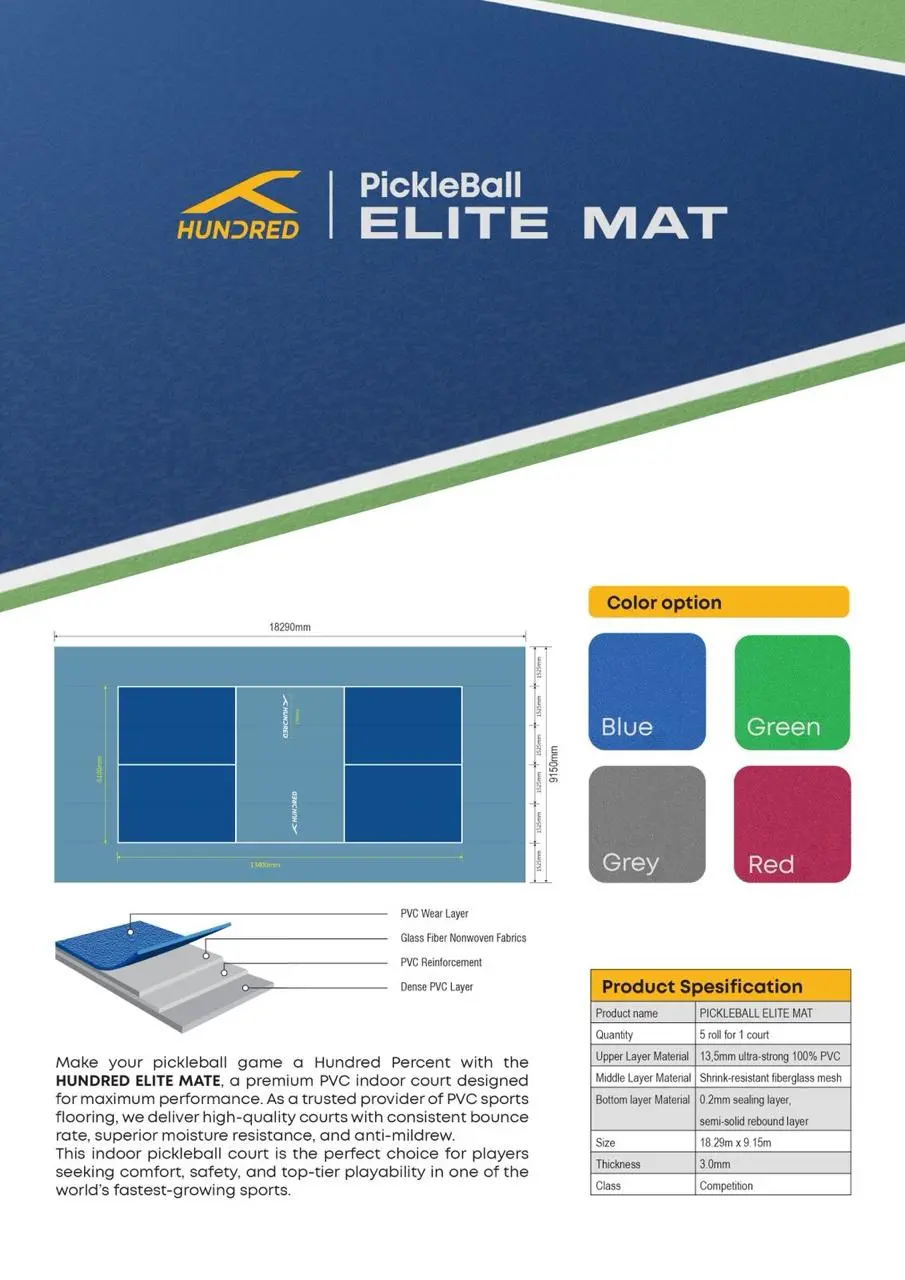 Pickleball Elite Mat Hundred
